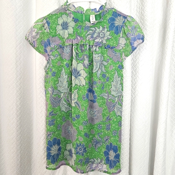 💵3/$20 Joie Green Flowy Boho Floral Print Blouse Sz Small - Picture 1 of 11